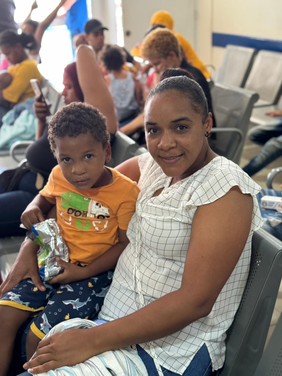Mother and child at community event