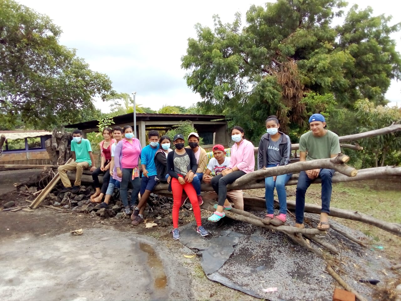 Volunteer team with local partners