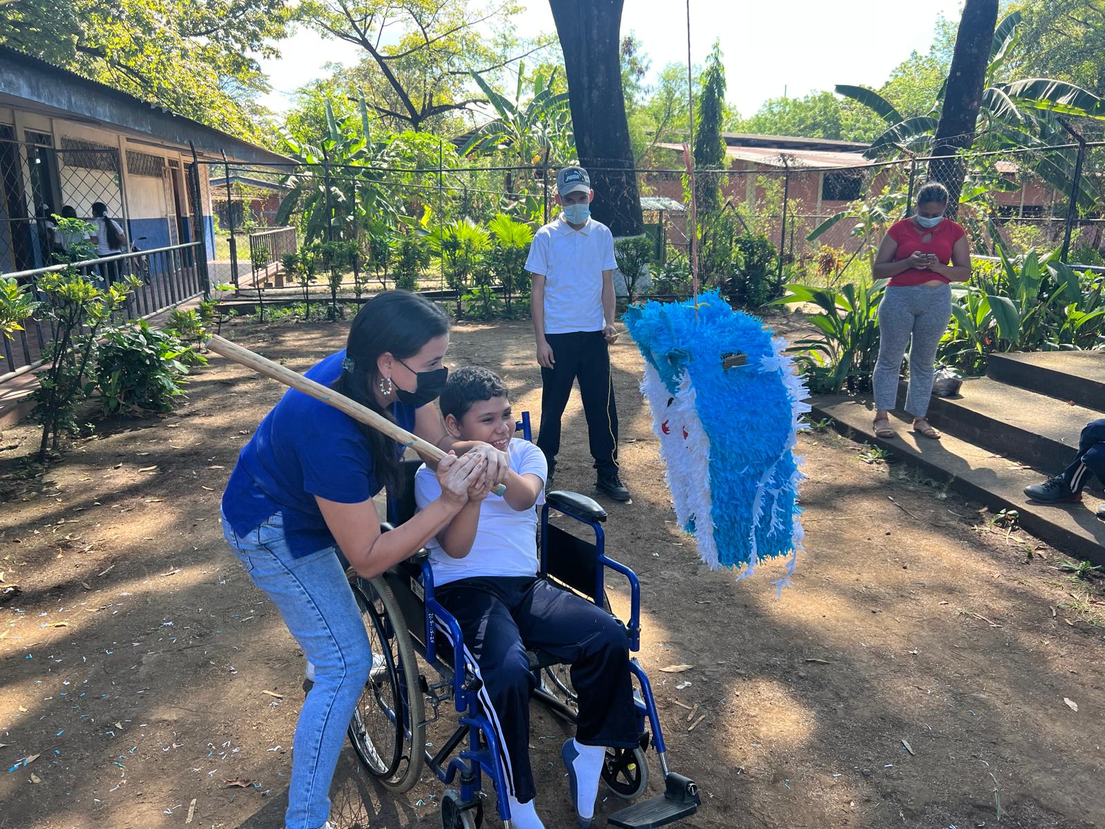 Special needs classroom with teacher and students